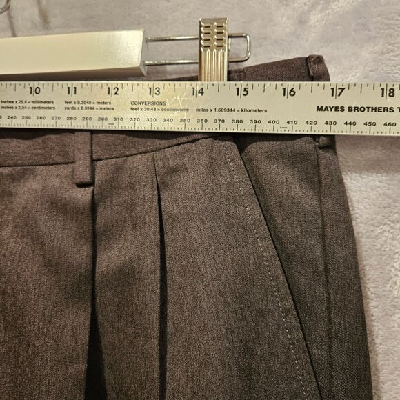 George Pants Mens 34x30 Dark Grey Slacks Pleasted Cuffed hidden elastic - Picture 5 of 16